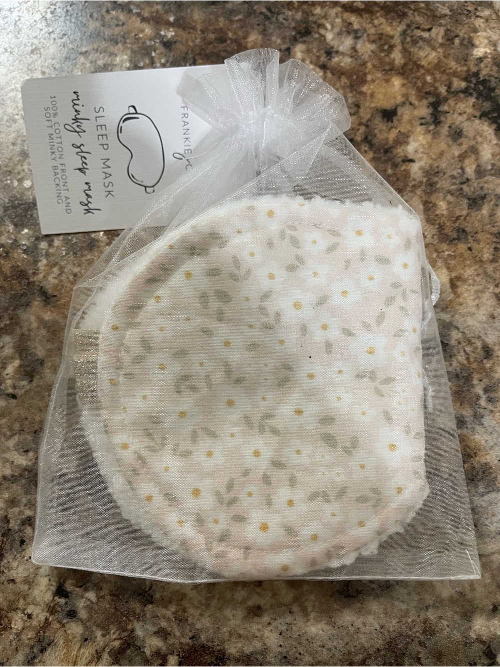 Women's White Floral Sleep Mask - Soft Cozy Eye Mask